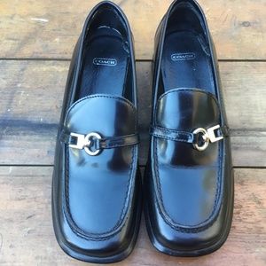 Woman's Black Leather Coach Shoes Size 5.5